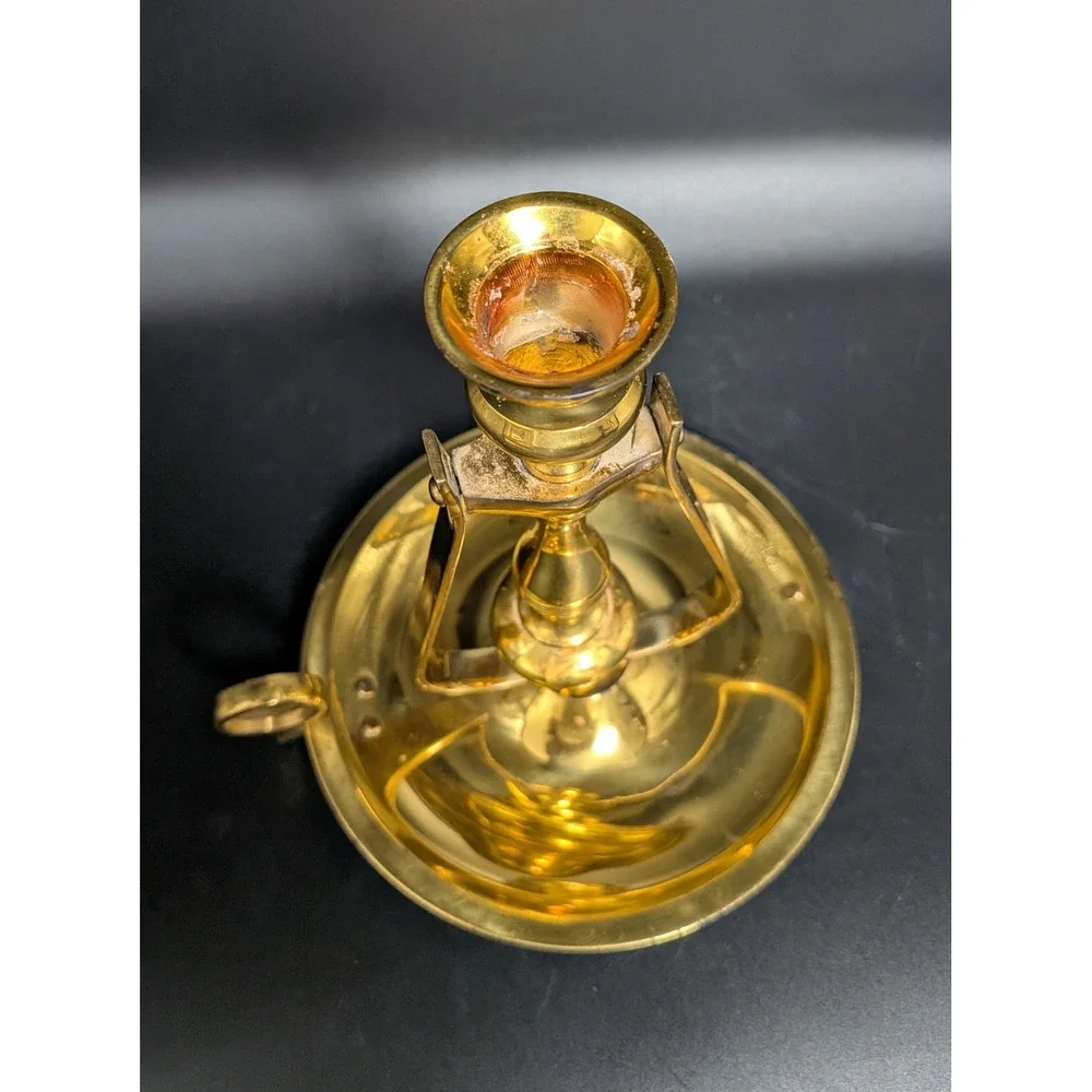 Solid Brass Gimbal Chamberstick Candle Holder Nautical Decor